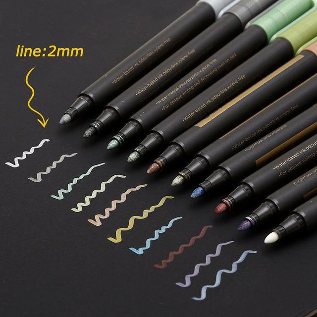 Feutres Couleurs Métalliques Lot De 10 - Body Kun Figurine